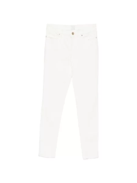 Cu centură blugi Eleventy cu 5 buzunare alb