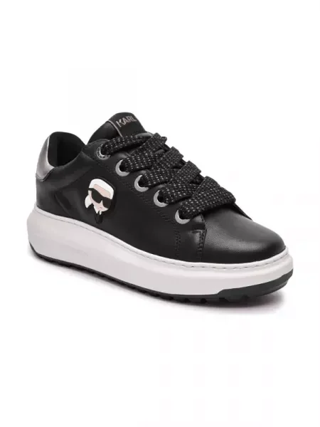 Karl Lagerfeld Bőr sneakers tornacipő fekete