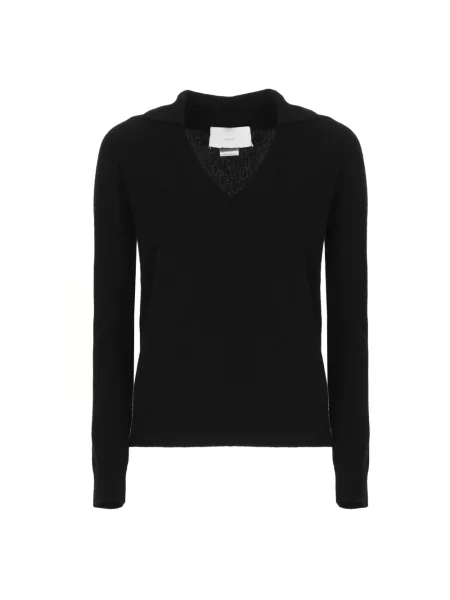 Sweter Vanisé z dekoltem w serek czarny