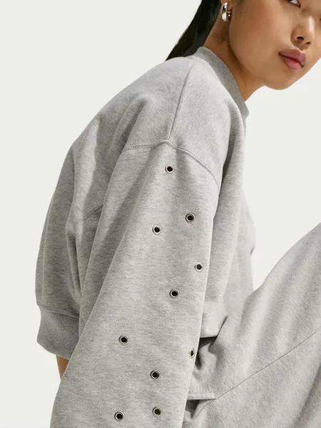Nike Sportswear oversize melegítőfelső női pamuttal Studio Fleece szürke
