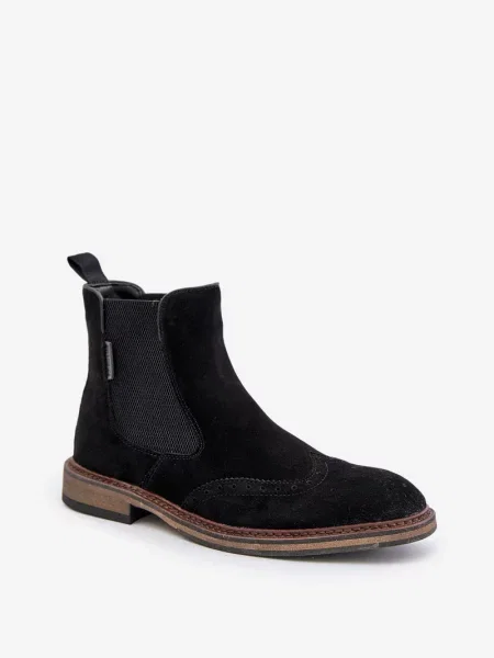 Botine chelsea Big Star Shoes din piele de căprioară negru