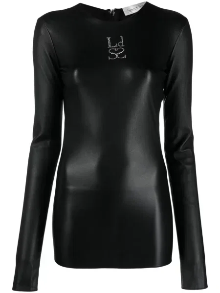 Top Ludovic De Saint Sernin din piele negru