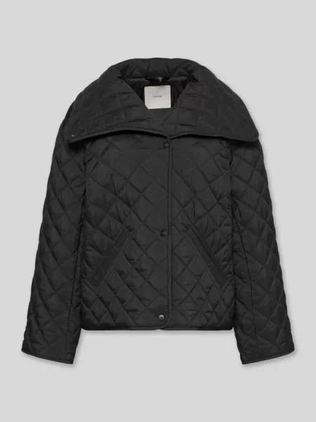 Kurtka pikowana o kroju relaxed fit z rozcięciami po bokach Calvin Klein Womenswear czarna