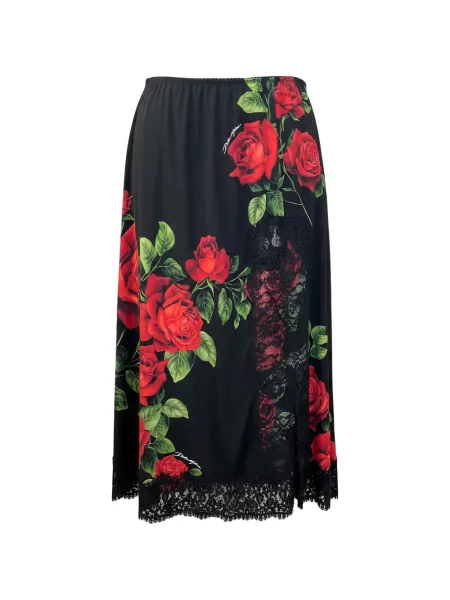 Fustă Dolce & Gabbana cu imagine din dantelă negru