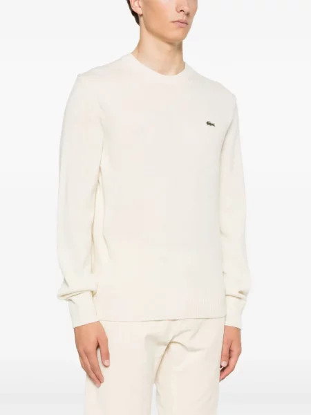 Вълнен пуловер Lacoste с кръгло деколте