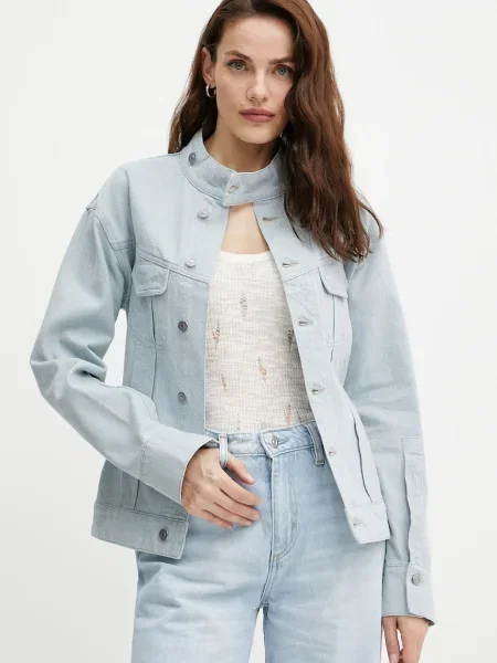 Victoria Beckham geacă din denim de tranzitie albastru