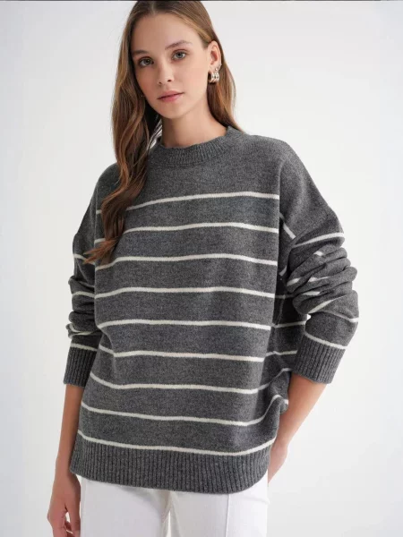 MixRay Svetr Pullover tmavě šedá