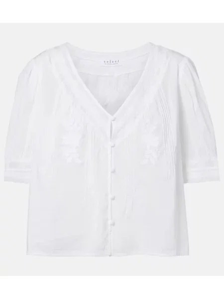 Bluză Velvet de catifea alb