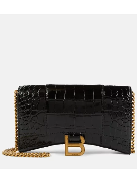 Colier Balenciaga din piele negru