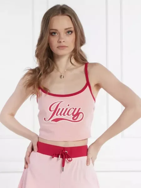 Retro cropped felső Juicy Couture rózsaszín