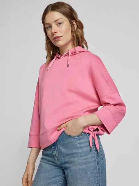 Bluza z kapturem krótka ze scuby z rękawem o dł. Tom Tailor