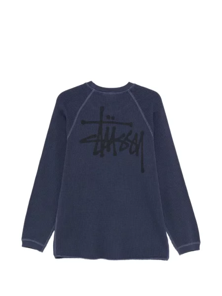 Плетена риза Stüssy с принт синьо