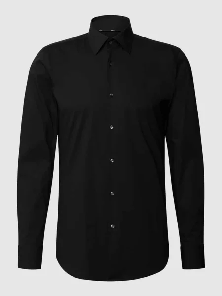 Koszula biznesowa o kroju slim fit z popeliny z dodatkiem streczu Boss czarna