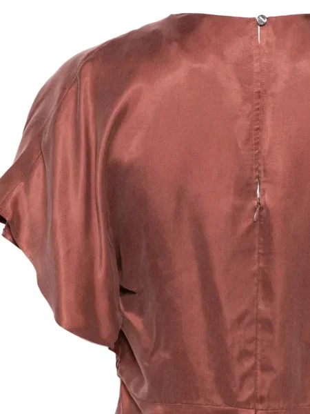 Sukienka midi Boss do kolan garniturowa brązowa