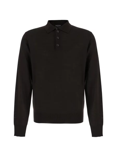 Lung tricou polo Emporio Armani maro