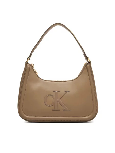 Τσάντα Calvin Klein Bold Ck Small Shoulder Bag μπεζ