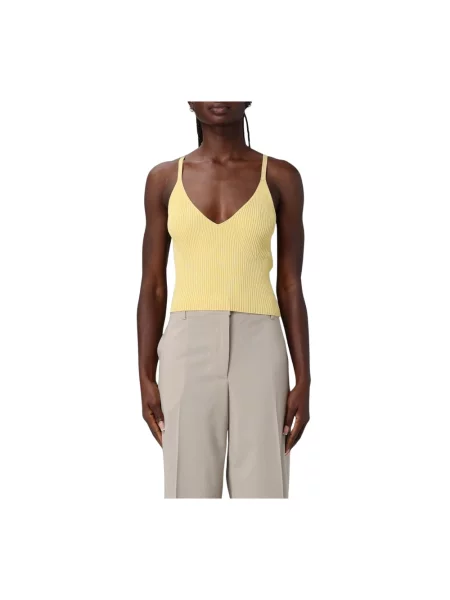 Dzianinowy top Armani Exchange żółty