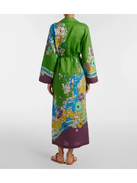 Rochie tip cămașă Alemais de in cu imagine