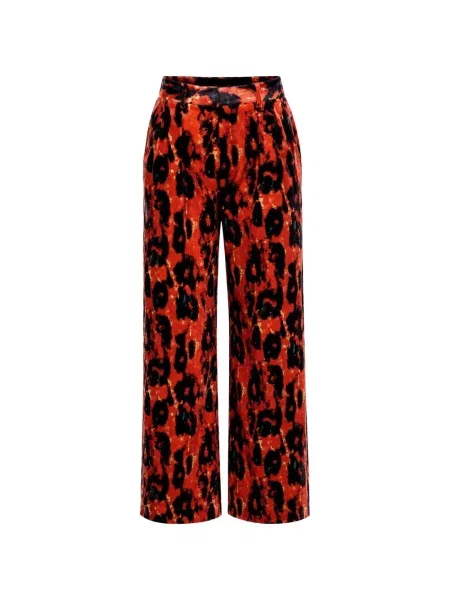 Pantaloni R13 cu model leopard roșu