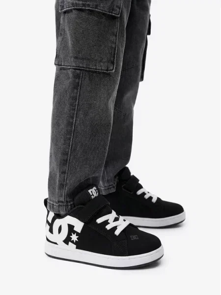 DC Shoes Sneakersy EO-COURT GRAFFIK ELASTIC TODDLER czarny