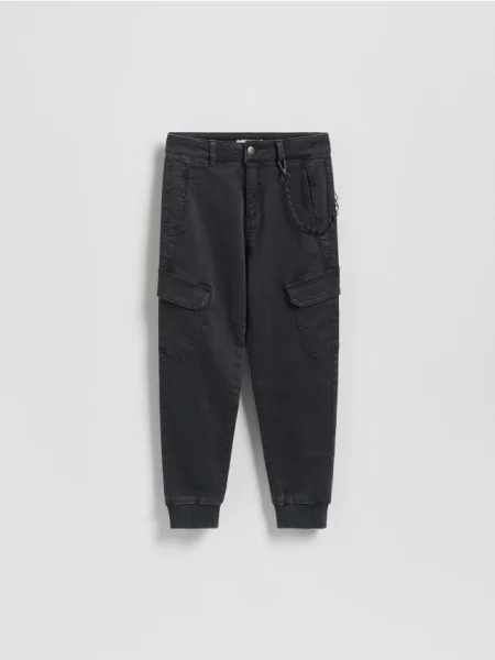 Reserved Pantaloni jogger cu lanț gri-închis gri