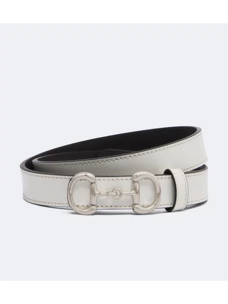 Cu centură curea Gucci din piele alb