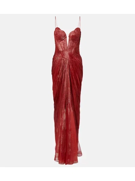 Rochie Maria Lucia Hohan de mătase drapată portocaliu