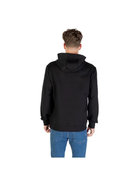 Bluza Ea7 Emporio Armani z kapturem z nadrukiem czarna