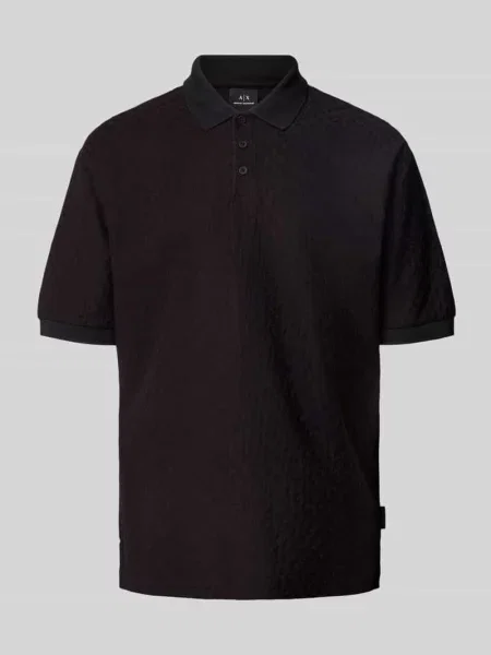 Koszulka polo o kroju regular fit z listwą guzikową Armani Exchange czarna