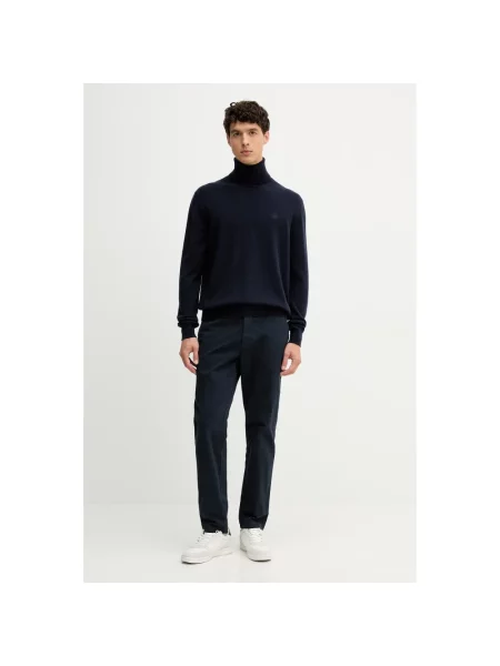Sweter z golfem Bally z logo niebieski