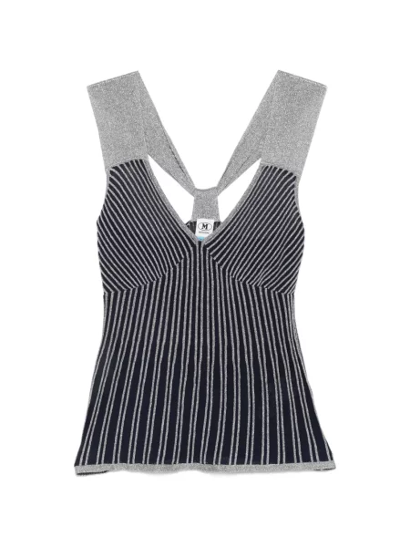 Top Missoni cu dungi tricotate gri