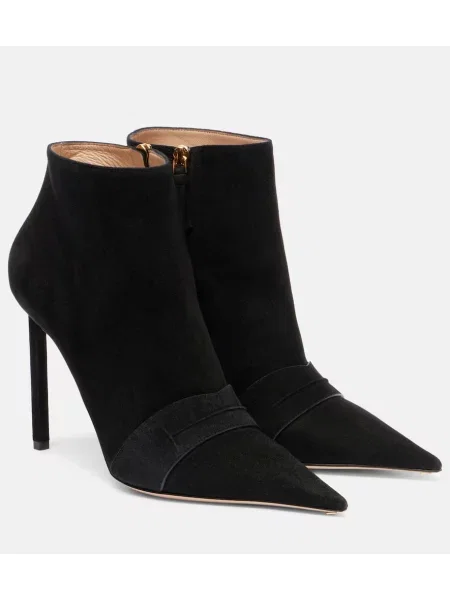 Cizme scurte Tom Ford din piele de căprioară negru