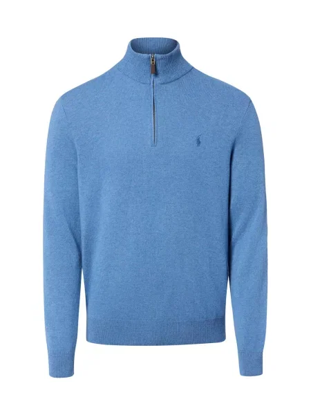 Polo Ralph Lauren sweter z wełny typu troyer Mężczyźni drobna dzianina S niebieski