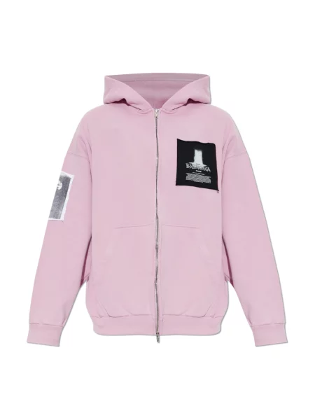 Bluza z kapturem Balenciaga z kapturem różowa