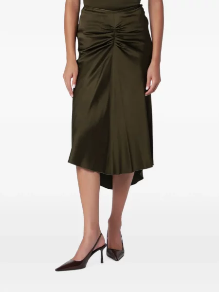 Fustă midi Victoria Beckham cu volane verde