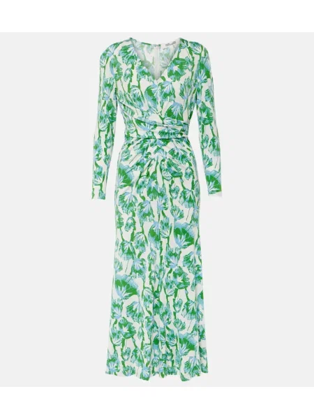 Rochie midi Diane Von Furstenberg cu imagine până la genunchi de costum verde
