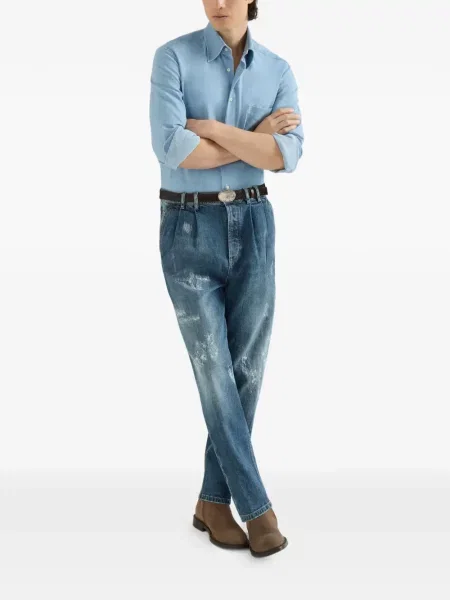 Pantaloni Brunello Cucinelli cu 5 buzunare albastru