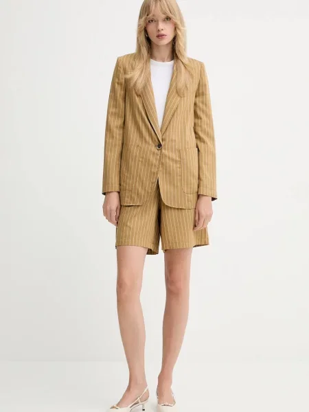 Шорти MAX&Co. візерунок висока посадка коричневий