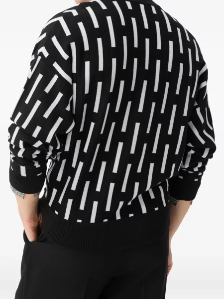 Cardigan Versace de lână cu autograf negru