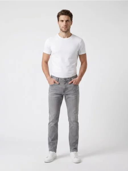Sinsay Džíny skinny se sepraným efektem béžová