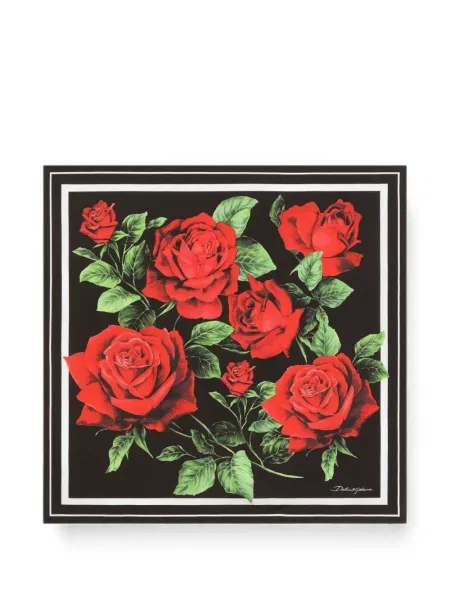 Fular Dolce & Gabbana de mătase cu imagine negru