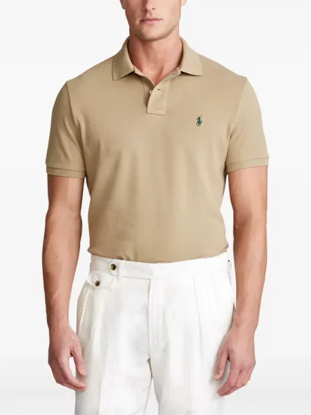 Tricou polo Polo Ralph Lauren cu glugă cu blană cu broderie roșu