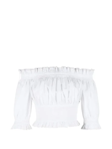 Top Dolce & Gabbana cu volane alb