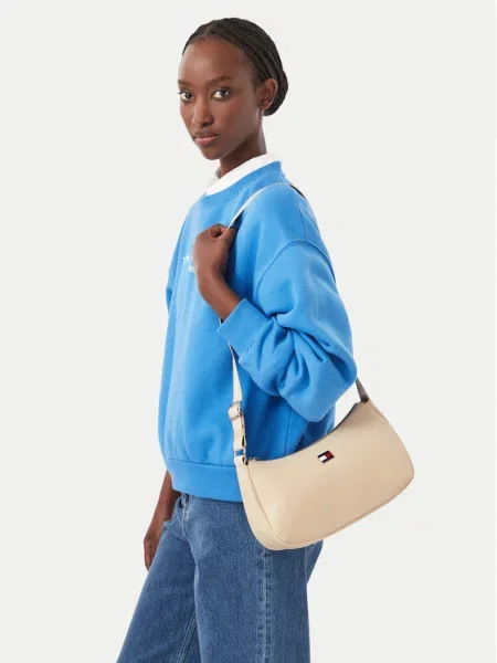 Torbica Tommy Jeans Tjw Daily Elevated Shoulder Bag Svijetlo bež