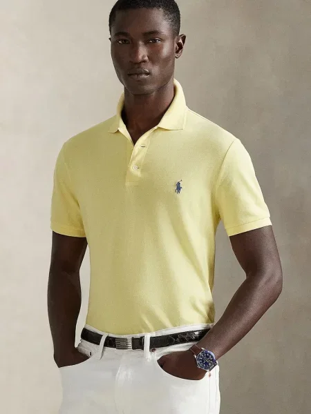 Tricou polo Polo Ralph Lauren plasă galben