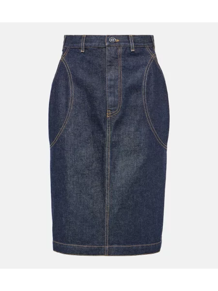 Fustă din denim Alaïa albastru