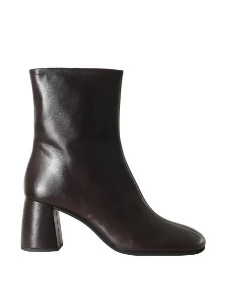 Buty do kostki Poeve skórzane brązowe