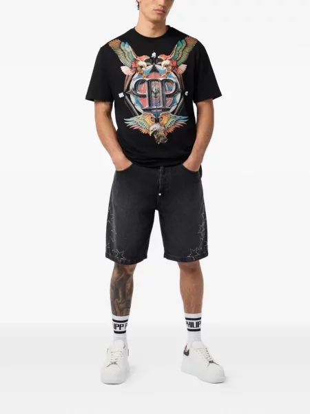 Tricou Philipp Plein cu imagine negru