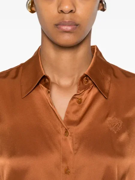 Cămașă Zimmermann cu broderie de mătase portocaliu