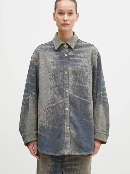 DARKPARK koszula jeansowa Julie relaxed z kołnierzykiem klasycznym beżowy